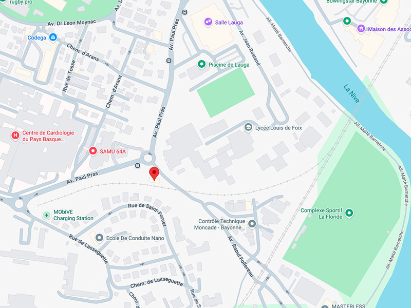 Adresse à Bayonne : 35 Avenue Paul Pras, 64183 BAYONNE CEDEX